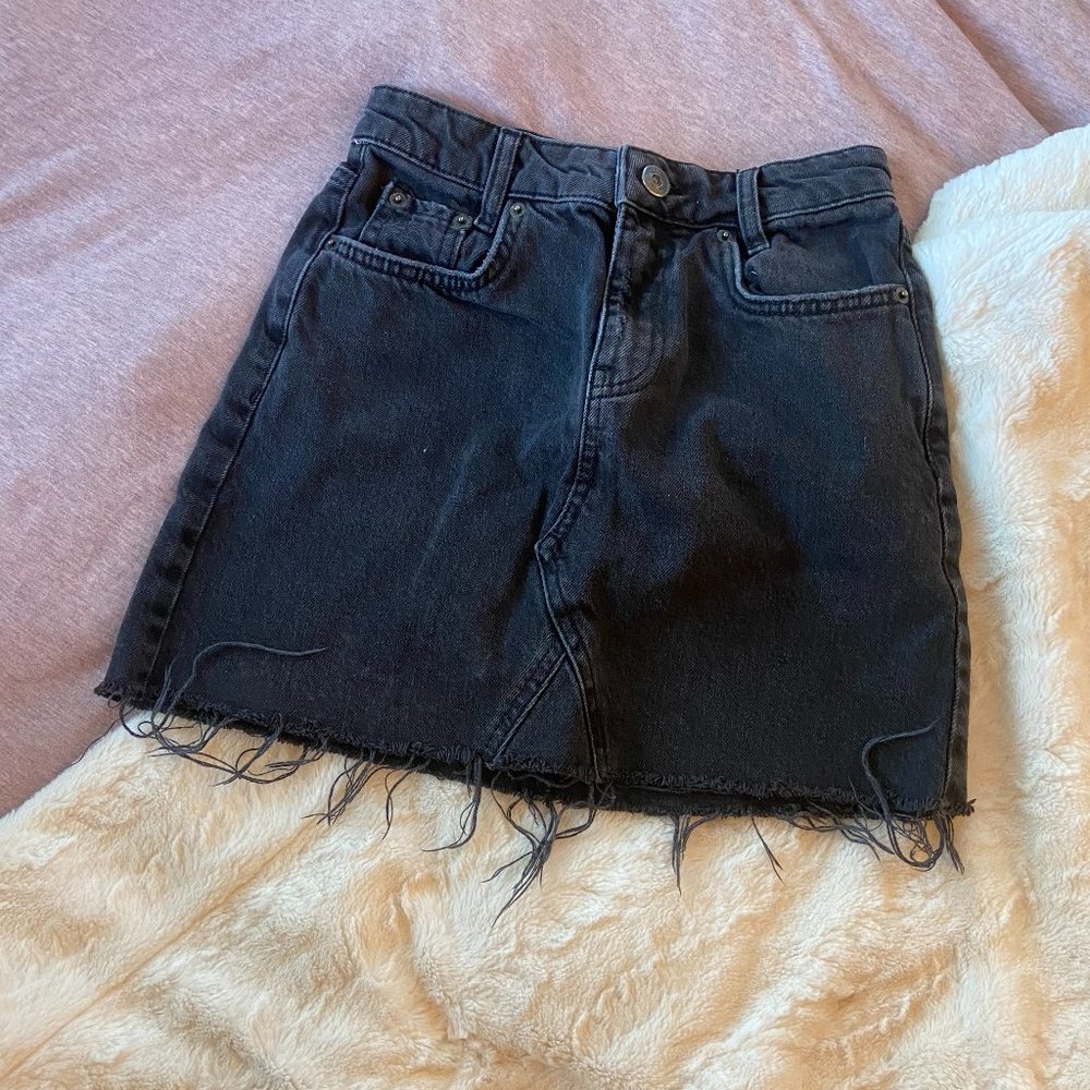 BDG black denim mini skirt